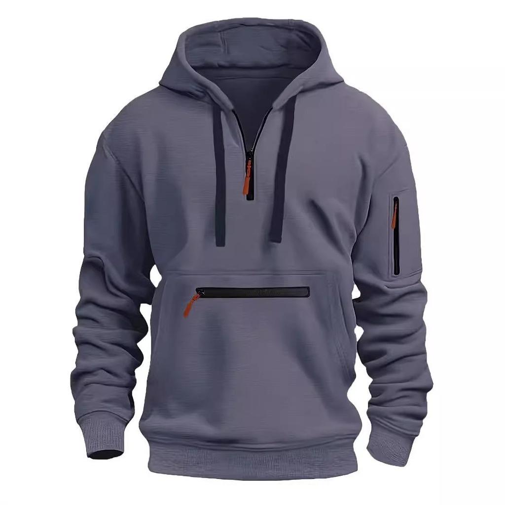 Men's Waterproof Multi-Pocket Zipper Hoodie for Autumn & Winter