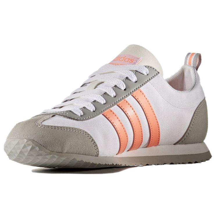 Adidas Neo Vs Jog Удобная ткань Нескользящие Низкие Повседневные Кроссовки для бега Женские кроссовки Белые Розовые Серые B74516