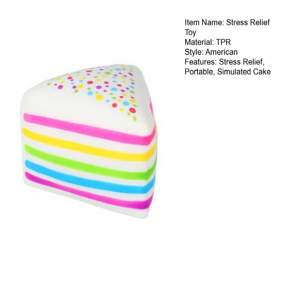 Simulated Cake Squeeze Toy Anxiety Relief Slow Rising Rainbow Cake Stress Toy Portable Fake Food Decompression Tools