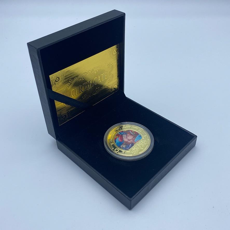 Anime Collectible Coins Luffy Zoro Gold Plated Metal Commemorative Coins Periphery Kids Birthday Gift Toy