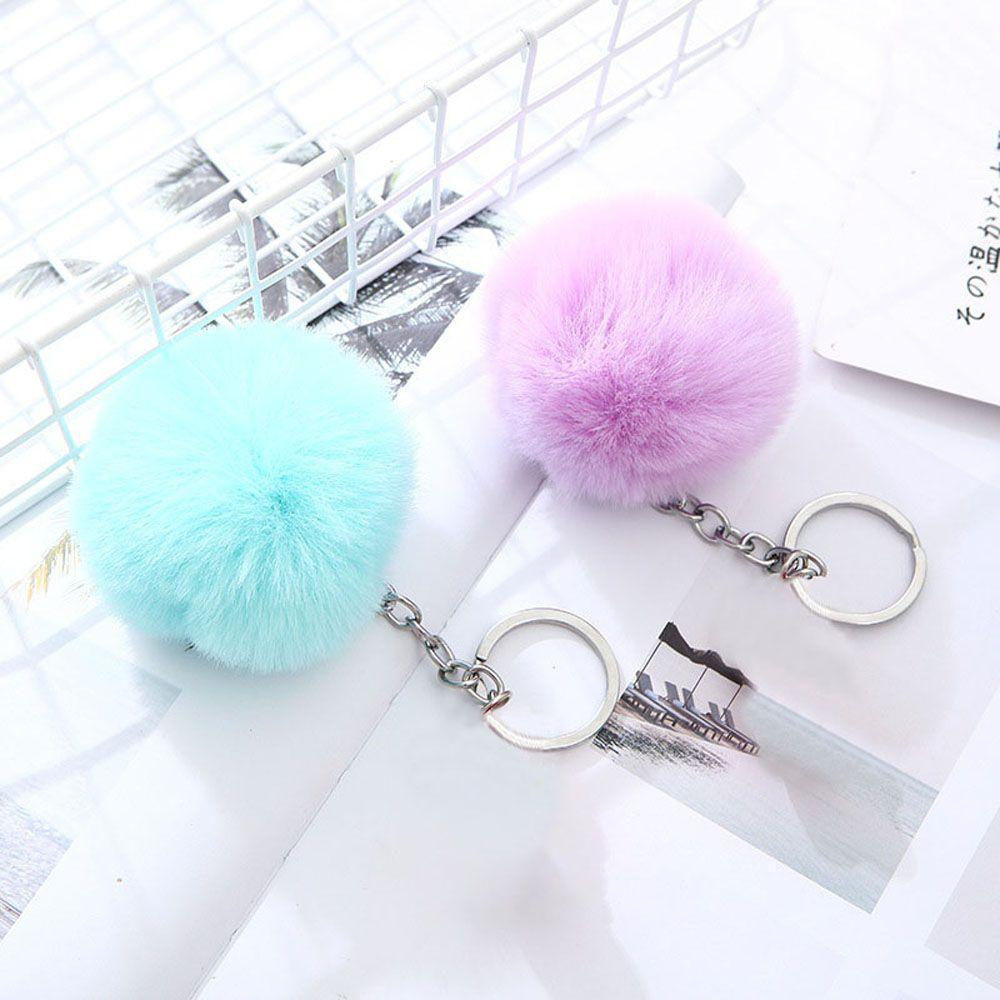 Trendy Fluffy Fur Fur Ball Jewelry Bag Pendant Key Ring Fashion Accessories Key Chain Keychains
