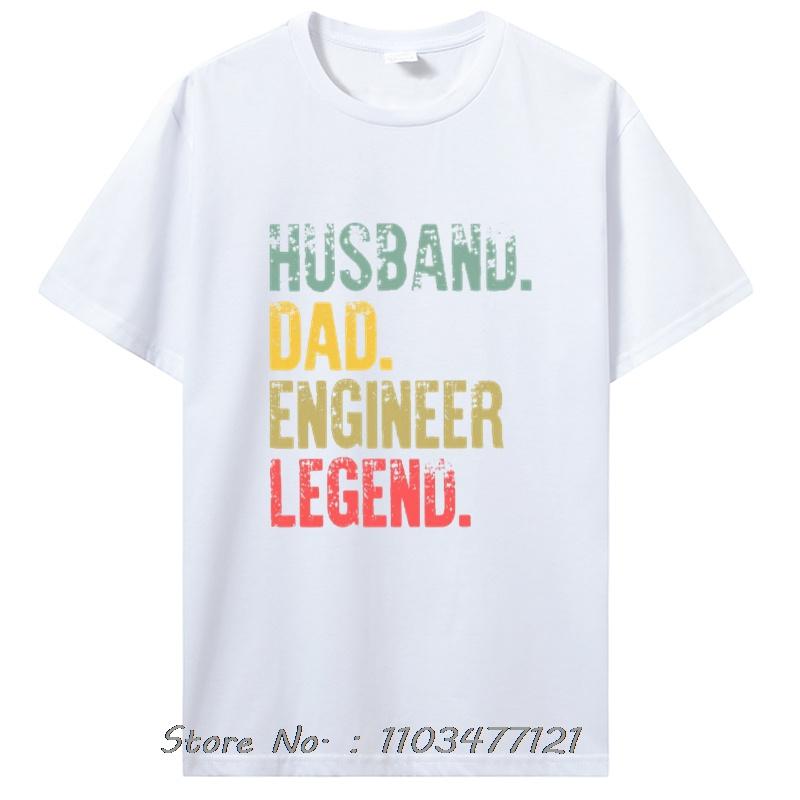 Мужская забавная винтажная рубашка Муж Папа Инженер Легенда Ретро Футболка Топ Футболки Удобные Мужские Футболки Одежда Футболка Оверсайз