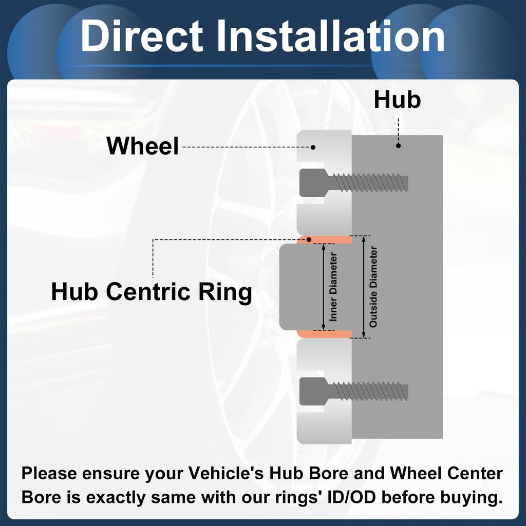 Центрирующее кольцо ступицы колеса INFINAUTO с внешним диаметром 72,1 мм и внутренним диаметром 56,1 мм, амортизирующее кольцо ступицы из алюминиевого сплава, серебристый тон, прочное