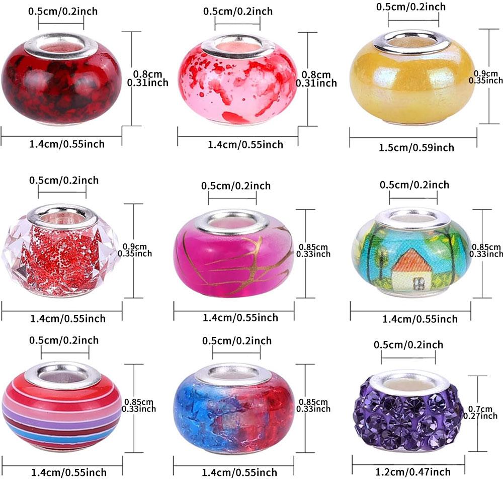 30/50/100 смоляных бусин европейского стиля с крупным отверстием, разделительные бусины для изготовления ювелирных изделий, различные россыпные и цветные европейские крупные бусины