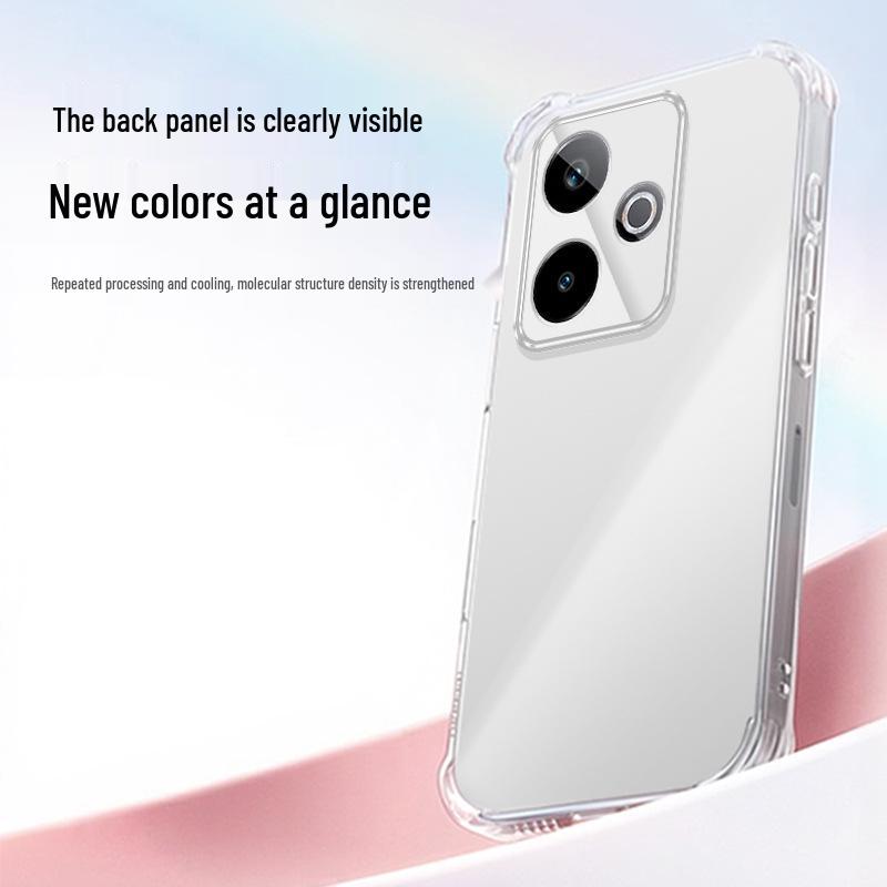 Прозрачный TPU чехол для телефона Realme GT7 Pro/Racing Edition с углами-подушками безопасности