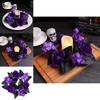 Halloween Purple Rose Candle Ring Decor With Synthetic Flowers For Venue Decoration And Festive Display