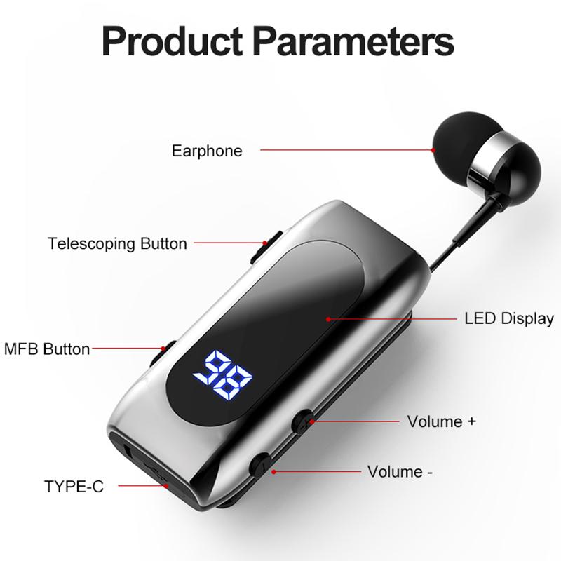 Наушники Bluetooth для бизнеса с шумоподавлением HD, микрофоном, функцией громкой связи, цифровым дисплеем, 20-часовым временем разговора, наушники