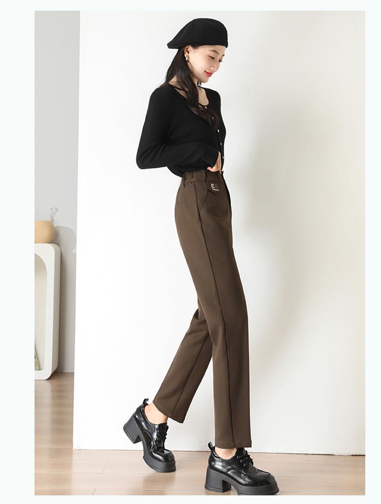 [Version of Western straight leg pants] Winter commuting simple slimming women's casual pants