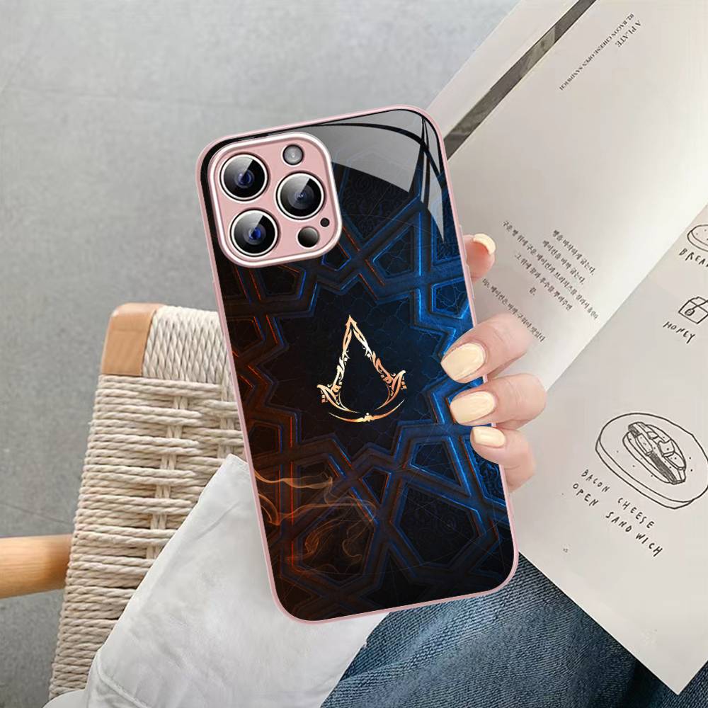 Закаленное стекло A-Assassin S-Creed Gaming для iPhone 14 13 12 11 Pro Mini XS MAX 14Plus X XS XR Чехол