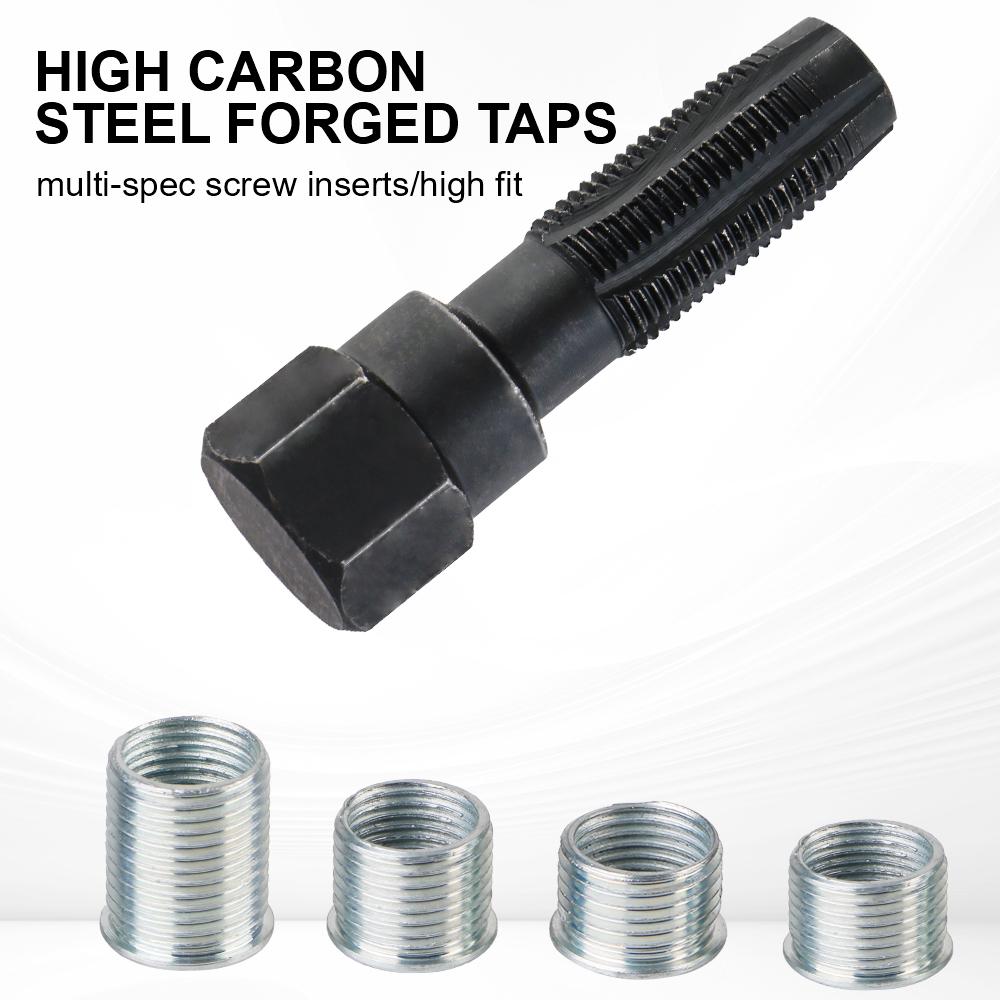 Комплект для ремонта резьбы автомобильных аксессуаров, набор для восстановления резьбы свечей зажигания, 1 комплект, 14 мм, M14 x 1,25, инструмент для ремонта резьбы свечей зажигания автомобиля