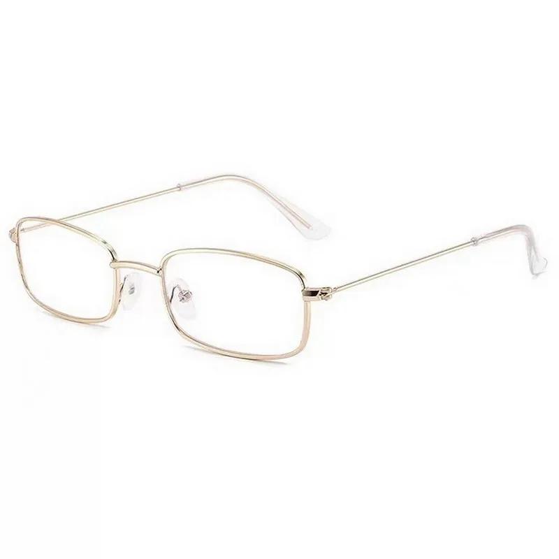 Модные ретро солнцезащитные очки с маленькой прямоугольной металлической оправой, винтажные квадратные солнцезащитные очки с цветными линзами, трендовые очки UV400 для мужчин и женщин