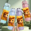 1PC Small Puppy Inside Pillow 750ml Color Plastic Sports Water Bottle Leakproof Flip Straw Lid Suitable for Sports Office Home Use