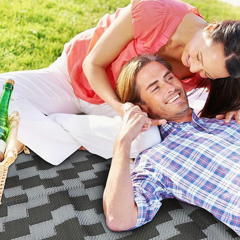 Уличные коврики для патио, двусторонний, легко очищаемый ковер для патио, портативный удобный тканый уличный ковер