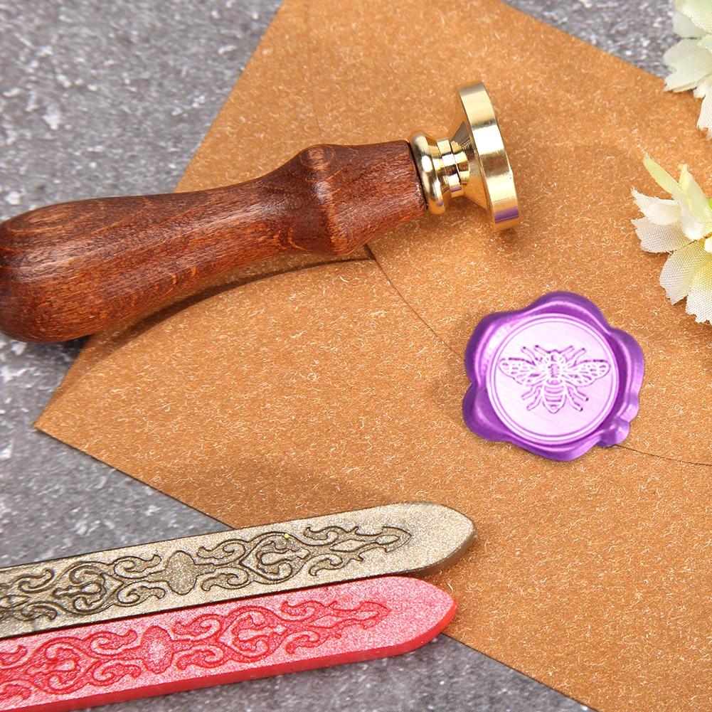 Retro Wax Seal Stamp Antique Wooden Sealing Wax Scrapbooking Stamps DIY Envelope Stamps Craft Wedding Invitations Decorative