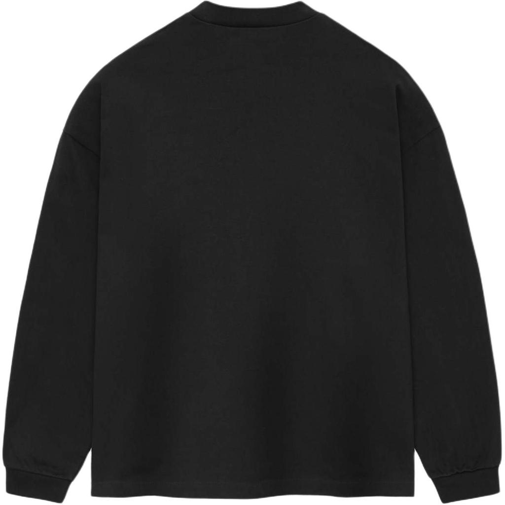 Fear of God Essentials Ss24 L/S Tee Летняя серия 2024 Логотип Свободный Ребристый трикотаж Круглый вырез Длинный рукав Опущенное плечо Футболка Мужская Черный 125SU244200F