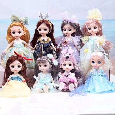 17 см кукла BJD и одежда, несколько съемных подвижных 13 суставов, мини-девочка, 3D глаза, принцесса, одеваются, подарки на день рождения для девочек, игрушка
