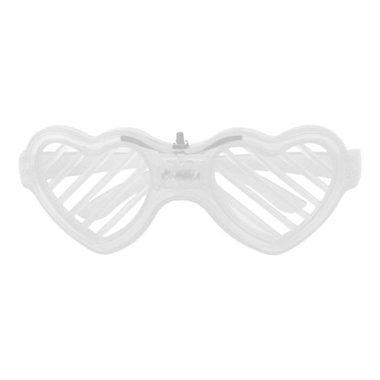 Kids Glow-in-the-Dark Glasses 3 Light Modes Light-Up Frames Battery-powered Heart Shape Cosplay