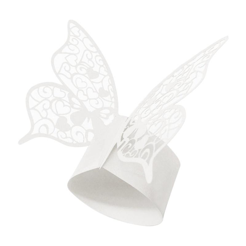 Упаковка из 12 колец для бумажных салфеток в виде бабочек для украшения свадебной вечеринки