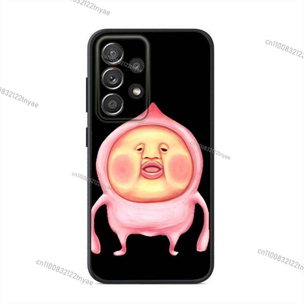 K-KOBITOS Милый аниме чехол для телефона Samsung S24,21,22,23,30,Ultra,20,Plus,Note,10,9,Черный мягкий силиконовый чехол