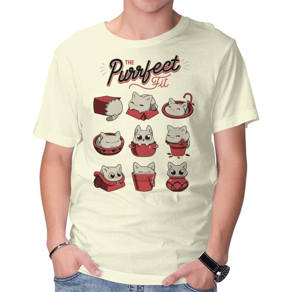 Unisex Crew Neck T-Shirt The Purrfect Fit Graphic Short Sleeve Casual Tee