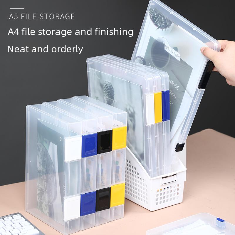 A4 Transparent Plastic Document Storage Box - Dustproof File Organizer