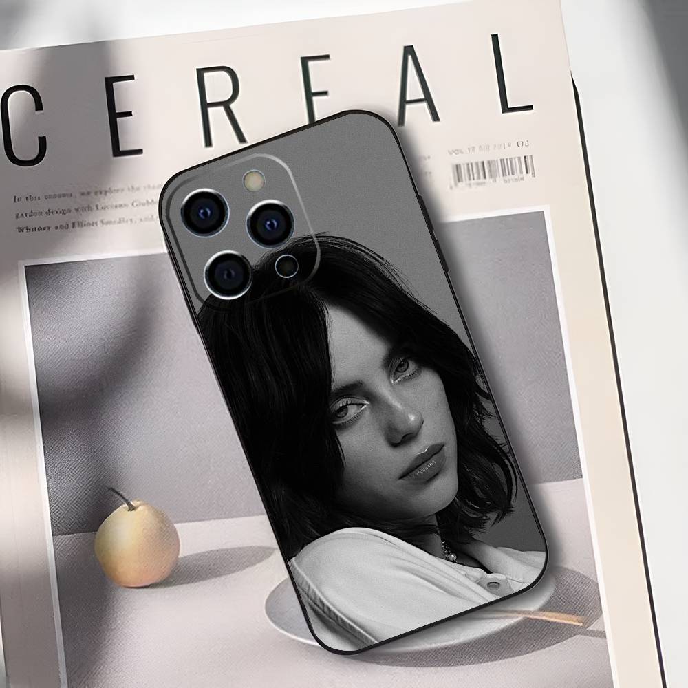 Чехол для телефона singer B-Billie Eilish для iPhone 17,16,15,14,13,12,11,Plus,Pro,Max,Plus,XS, мягкий чехол Черный силикон