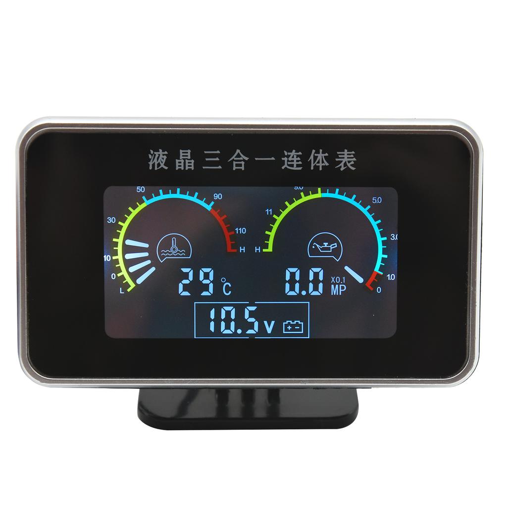 / Universal 3 In 1 Digital Truck Car Gauge Water Temp Gauge Oil Pressure Meter Voltmeter 10mm 1/8 NPT Oil Press Sensor