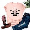 Tee Top Fashion T Shirt Clothing 90s Style Trend Panda Sweet Lovely Casual Short Sleeve Women Print Lady Female Graphic T-shirt
