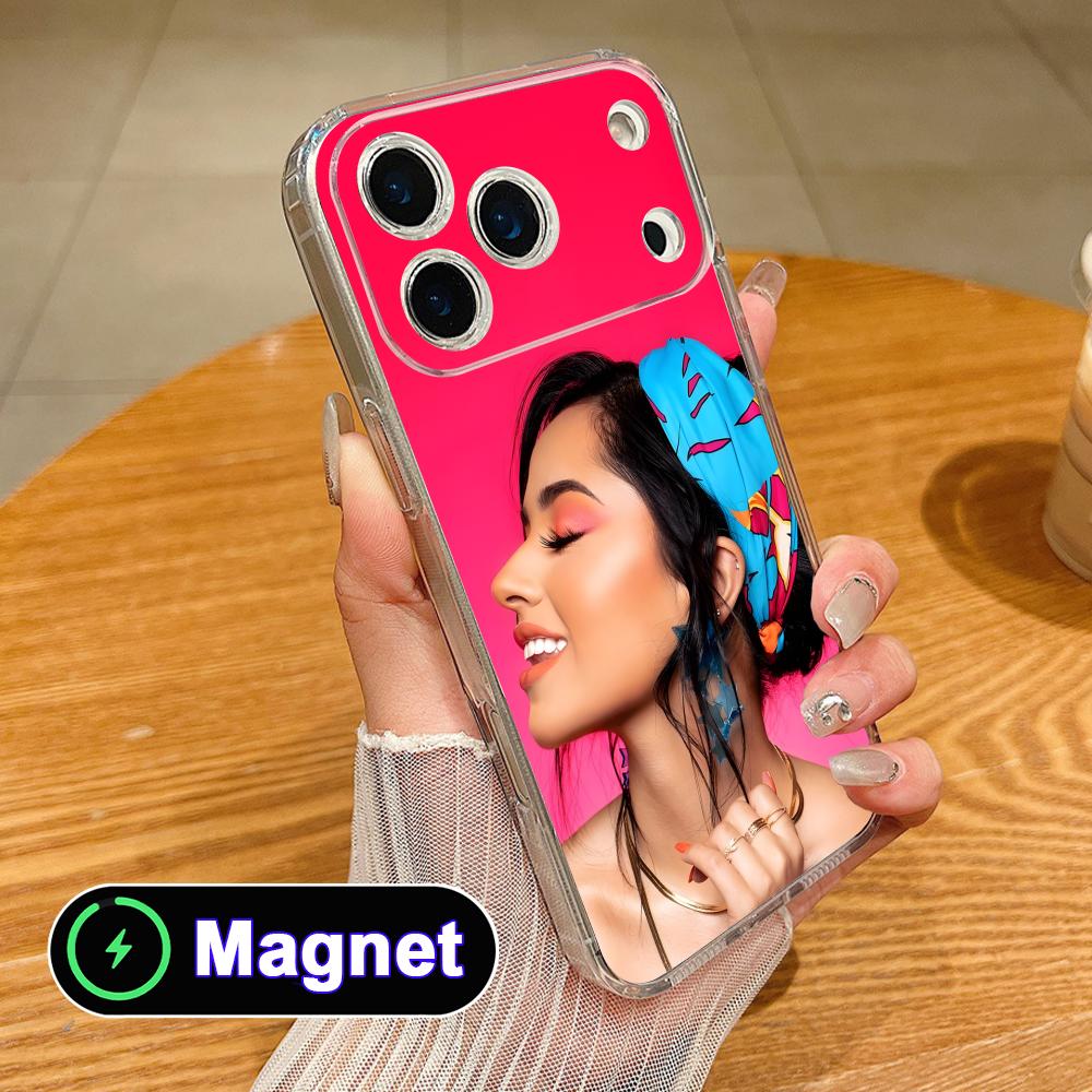 Модный прозрачный чехол Becky G из ТПУ с поддержкой MagSafe для iPhone 17 16 15 14 13 12 11 Air Pro Max Plus Mini, цветной чехол