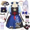 Game Ayaka Kamisato Cosplay Kamisato Ayaka Cosplay Costume Women Halloween Dress Wig Shoes Fan Pettcoat