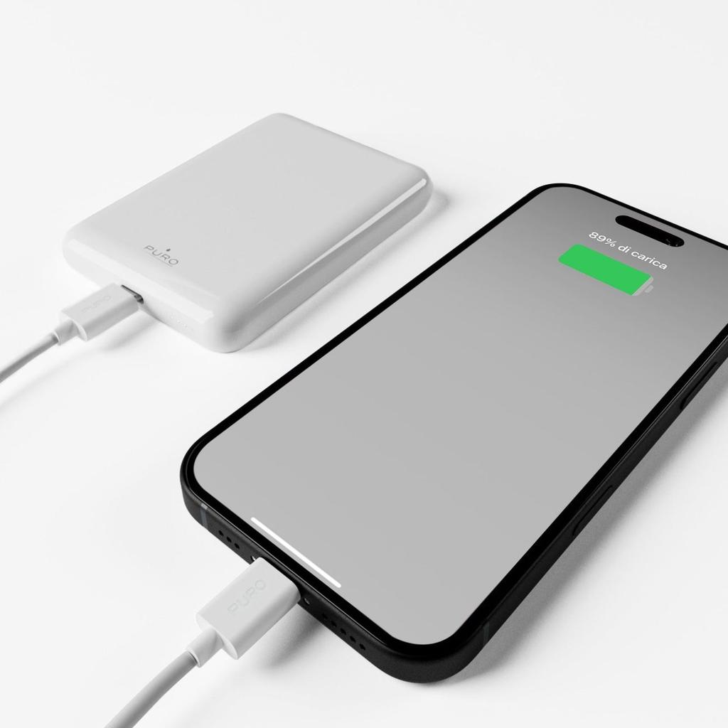 Magnetic Power Bank 5000mAh MagSafe USB-C PD 20W - White