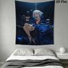 Genshin Impact Wall Tapestry Aesthetic Wall Hanging Printed Fabric Blanket Decorative Tapestries for Bedroom Living Room Home Decor