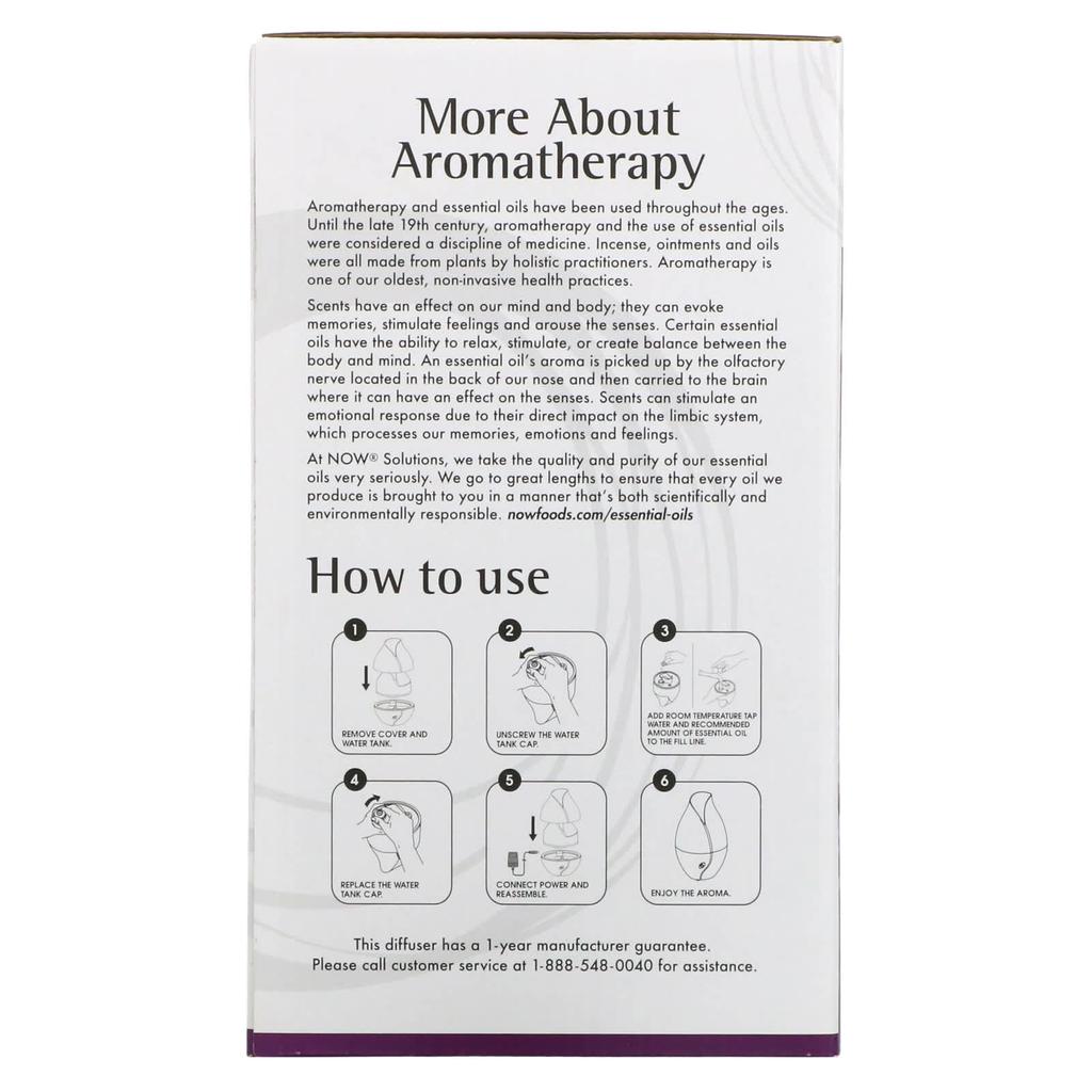 Now Foods Solutions, Ultrasonic Faux Wood Grain Diffuser, 1-Pack