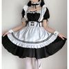 Black Cute Lolita Maid Costumes Girls Women Lovely Maid Cosplay Costume Dress