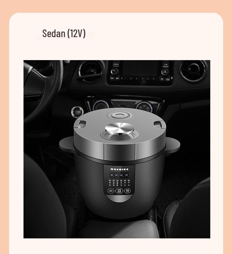 Ouzhibao Smart Dual-Use Rice Cooker Pot, 2L Capacity, 24V/12V for Car and Home.