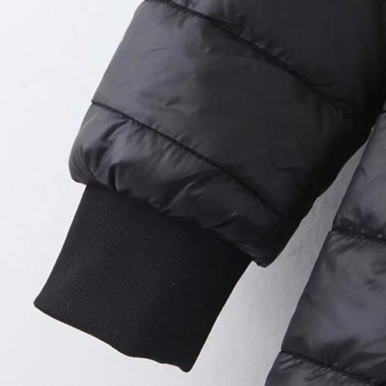 Winter Down Coat Thickened Padded Plush Hood Mid Length Full Zipper Windproof Long Sleeves Pockets Warm Daily Wear Outwear Cotton Jacket
