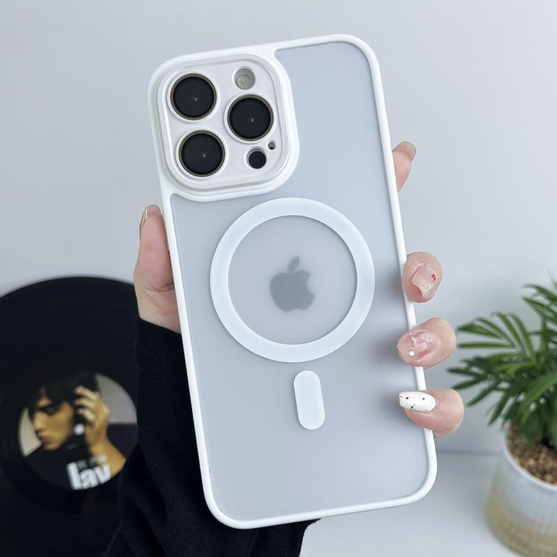 Матовый магнитный прозрачный ультратонкий чехол для iPhone 11 12 13 14 15 16 Pro Max с беспроводной зарядкой Magsafe и пленкой для объектива