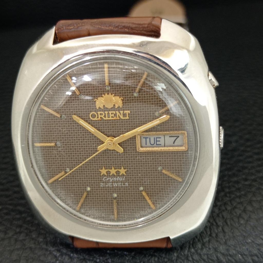 АВТОМАТИЧЕСКИЕ 46941 ВИНТАЖНЫЕ ORIENT CRYSTAL ЯПОНИЯ МУЖСКИЕ ОРИГИНАЛЬНЫЕ ЧАСЫ С ЦИФЕРБЛАТОМ a704909-1