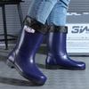Водная обувь Новые нескользящие резиновые сапоги Мужские средней высоты, модные утолщенные водонепроницаемые и износостойкие сапоги для аквакультуры