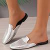 2024 Hot Sale Ladies Shoes Summer Fashion Women Slippers Closed Toe Solid Low-heeled Casual Light Plus Size Slippers Women