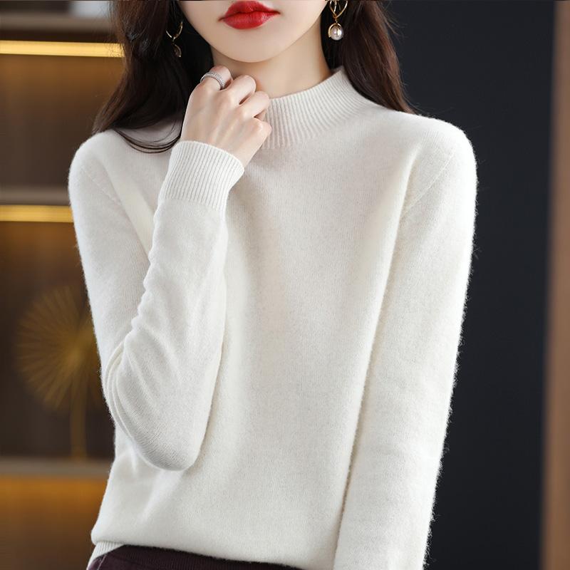 Женский свитер из 100% мериносовой шерсти, СОВРЕМЕННЫЙ НОВЫЙ зимний вязаный пуловер SAGA, осенний джемпер, женские вязаные топы с длинным рукавом