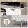 TV Cabinet TV Stand Low Sideboard Storage Furniture On Legs With 2 Wooden Cupboards For Bedroom Living Room