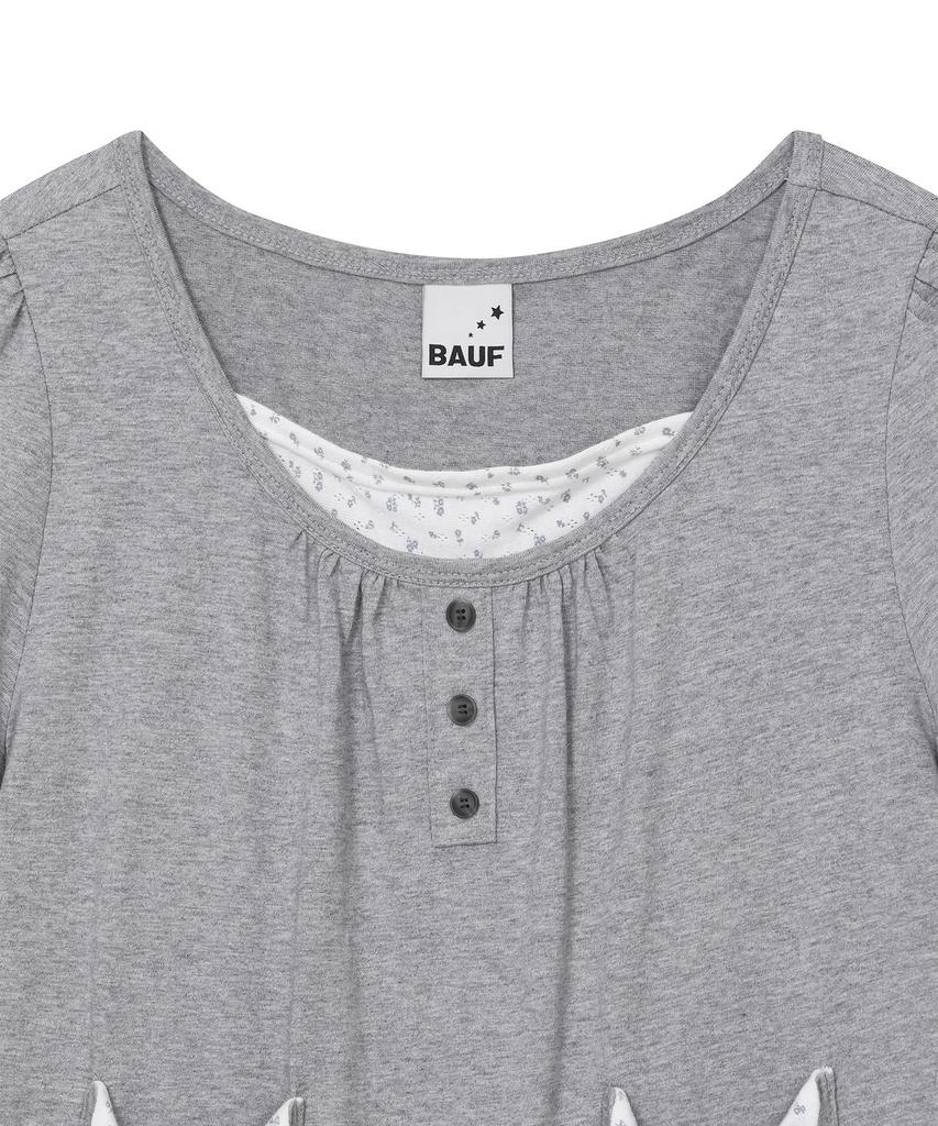 Baup Shirred Layered Pocket Dress [Melange Navy]