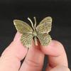 Pure Brass Butterfly Figurines Miniatures Ornament Antique Copper Insect Statue Home Decoration Crafts Accessories