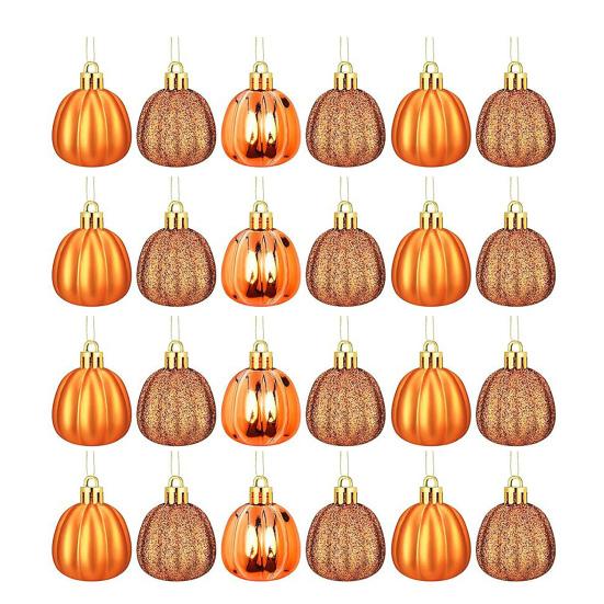 Thanksgiving Pumpkin Pendant Mini Pumpkin Ornaments 3cm Thanksgiving Christmas Decorations Colorful Plastic Hanging Balls for Tree Home Party