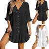 Платье-прикрытие, однобортное солнцезащитное дышащее женское пляжное платье-рубашка, пляжная одежда