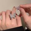 Butterfly Zirconia Ring for Women, Light Luxury Fashionable Adjustable Open Ring