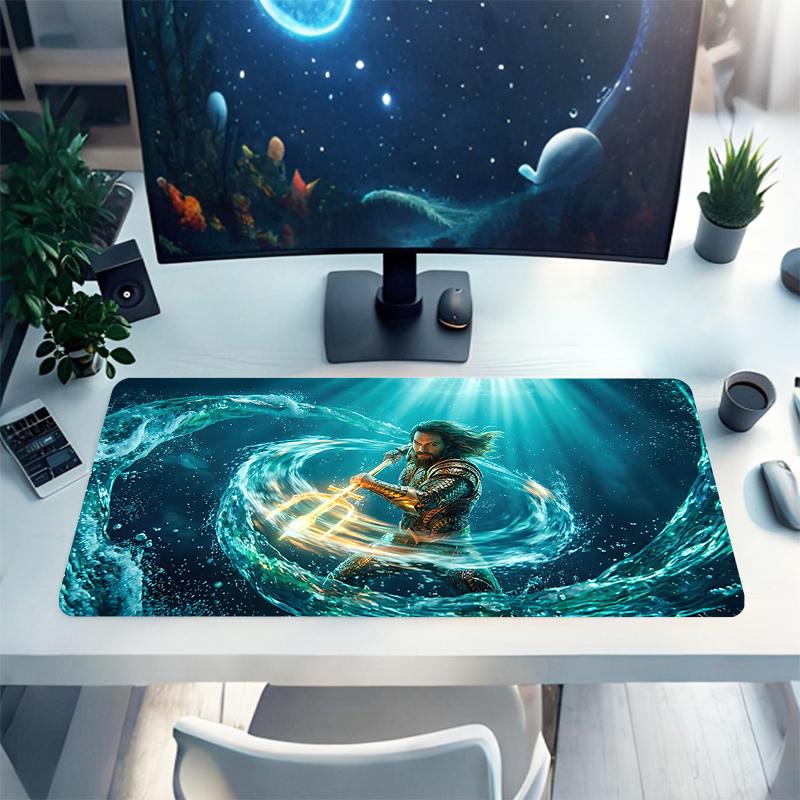 1Pc Aquatic Warrior Fantasy Gaming Mouse Pad Keyboard Desk Mat Non-slip Rubber Lock Edge Waterproof Computer Mousepad for Office Home Decor S1254