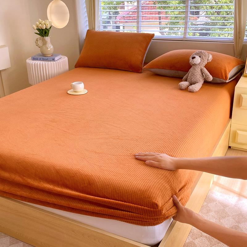Однотонное покрывало на кровать бархатная простыня на резинке теплое простыня для кровати приятное к коже постельное белье зимние простыни простыня(Наволочка Нужен заказ)