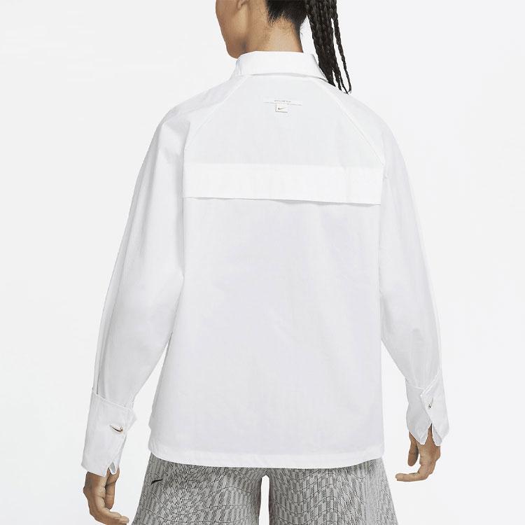 Nike Nsw Icon Clash тканая спортивная рубашка с длинным рукавом женские топы белые DD5051-100